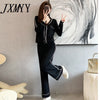 imCharms Autumn And Winter Style 2023 Love Knitted Cardigan Jacket Casual Simple Women's Wide-Leg Pants Suit