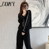 imCharms Autumn And Winter Style 2023 Love Knitted Cardigan Jacket Casual Simple Women's Wide-Leg Pants Suit