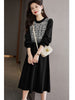 imCharms Autumn Dress Women's Autumn 2023 Elegant Retro Eelegant Fashionable Long Sleeve Knitted Dress