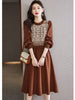 imCharms Autumn Dress Women's Autumn 2023 Elegant Retro Eelegant Fashionable Long Sleeve Knitted Dress