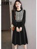 imCharms Autumn Dress Women's Autumn 2023 Elegant Retro Eelegant Fashionable Long Sleeve Knitted Dress