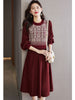 imCharms Autumn Dress Women's Autumn 2023 Elegant Retro Eelegant Fashionable Long Sleeve Knitted Dress