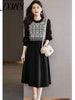 imCharms Autumn Dress Women's Autumn 2023 Elegant Retro Eelegant Fashionable Long Sleeve Knitted Dress