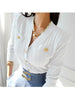 imCharms Autumn All-Match V-Neck Slim Right-Angle Shoulder Long-Sleeved Knitted Cardigan Temperament Women's Clothing