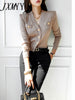 imCharms Autumn All-Match V-Neck Slim Right-Angle Shoulder Long-Sleeved Knitted Cardigan Temperament Women's Clothing