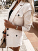 imCharms Autumn Temperament Black and White Blazer Women Long-sleeved Slim Suit Single Breasted White Blazer Women Jackets