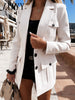 imCharms Autumn Temperament Black and White Blazer Women Long-sleeved Slim Suit Single Breasted White Blazer Women Jackets
