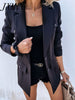 imCharms Autumn Temperament Black and White Blazer Women Long-sleeved Slim Suit Single Breasted White Blazer Women Jackets