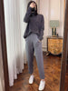 imCharms Autumn and Winter Loose Straight Wide Leg Pants Lnternet Celebrity Casual White Knitted Pants Women's Clothing