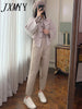 imCharms Autumn and Winter Loose Straight Wide Leg Pants Lnternet Celebrity Casual White Knitted Pants Women's Clothing