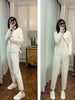 imCharms Autumn and Winter Loose Straight Wide Leg Pants Lnternet Celebrity Casual White Knitted Pants Women's Clothing
