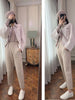 imCharms Autumn and Winter Loose Straight Wide Leg Pants Lnternet Celebrity Casual White Knitted Pants Women's Clothing