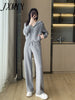 imCharms Autumn and Winter Versatile Casual Hooded Sweater Wide-Leg Pants Two-Piece set Simple Loose Women's Clothing