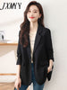 imCharms Back Split Small Suit 2023 Spring Autumn One-Button Long Sleeve Slim Elegant Temperament Suit Jacket