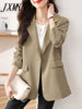 imCharms Back Split Small Suit 2023 Spring Autumn One-Button Long Sleeve Slim Elegant Temperament Suit Jacket