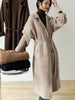 imCharms Blue Lapel Long Sweater Women's Autumn And Winter Lazy High-Grade Warm Soft Waxy Loose Knitted Cardigan Coat