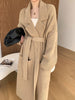imCharms Blue Lapel Long Sweater Women's Autumn And Winter Lazy High-Grade Warm Soft Waxy Loose Knitted Cardigan Coat