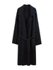 imCharms Blue Lapel Long Sweater Women's Autumn And Winter Lazy High-Grade Warm Soft Waxy Loose Knitted Cardigan Coat