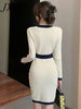 imCharms Celebrity Elegant Temperament Knitted Dress 2023 Autumn And Winter Women's Decoration Body Slimming Design