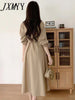 imCharms Chic Spring And Autumn Lapel Design Waist Tie Elegant Temperament Dress Comfortable Women's Clothing