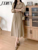 imCharms Chic Spring And Autumn Lapel Design Waist Tie Elegant Temperament Dress Comfortable Women's Clothing