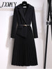 imCharms Comfortable V-Neck Suit Dress Women's 2023 Autumn Elegant Temperament Thin And Gentle Long-Sleeved Skirt