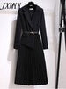 imCharms Comfortable V-Neck Suit Dress Women's 2023 Autumn Elegant Temperament Thin And Gentle Long-Sleeved Skirt