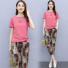 imCharms Cotton And Linen Suit Women's Summer 2023 Temperament Short-Sleeved T-Shirt Nine-Point Pants Casual Two-Piece Tide