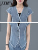 imCharms Denim Suit Summer 2023 Summer Women's Summer Temperament Aage-Reducing Wide-Leg Pants Two-Piece Tide