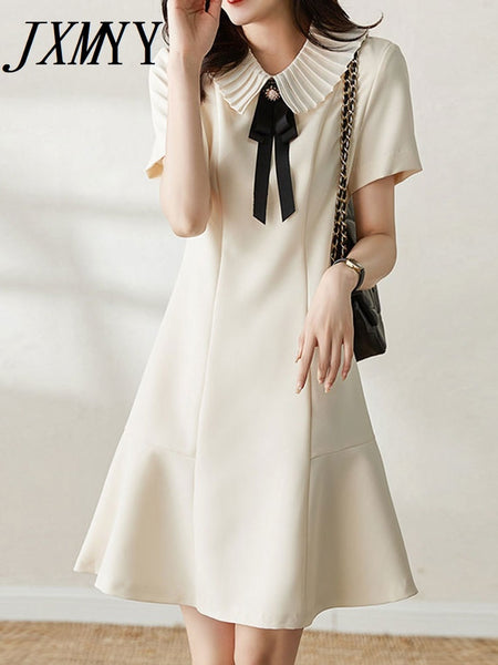 imCharms Doll Collar Dress Women's 2023 Summer Age-Reducing Elegant Temperament Slim Fishtail Skirt