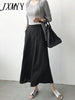 imCharms Elastic Waist Retro Slim High Waist Wide Leg Culottes 2023 Spring And Autumn Casual Loose Linen Big Feet Pants Women