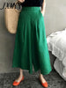 imCharms Elastic Waist Retro Slim High Waist Wide Leg Culottes 2023 Spring And Autumn Casual Loose Linen Big Feet Pants Women