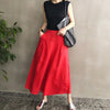 imCharms Elastic Waist Retro Slim High Waist Wide Leg Culottes 2023 Spring And Autumn Casual Loose Linen Big Feet Pants Women