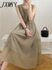 imCharms Elegant Temperament Sleeveless Round Neck Dress Female 2023 Summer Light And Elegant Mid-Length Skirt