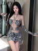 imCharms European And American Style Fashionable Hollow-Out Sexy Tight-Sleeved Nightclub Hip-Wrapped Dress For Women