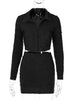 imCharms European And American Style Women's Clothing 2023 Autumn Lapel Long-Sleeved Top Slim Short Skirt Suit