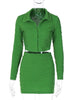imCharms European And American Style Women's Clothing 2023 Autumn Lapel Long-Sleeved Top Slim Short Skirt Suit