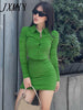 imCharms European And American Style Women's Clothing 2023 Autumn Lapel Long-Sleeved Top Slim Short Skirt Suit