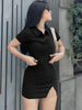 imCharms European And American Style Women's Clothing 2023 Autumn Lapel Long-Sleeved Top Slim Short Skirt Suit