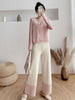 imCharms European Station Elegant Temperament Sweater Knitted Wide-Leg Pants Casual Sweet V-Neck Two-Piece Set