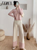 imCharms European Station Elegant Temperament Sweater Knitted Wide-Leg Pants Casual Sweet V-Neck Two-Piece Set