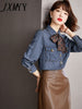 imCharms European Station Spring 2023 Streamer Denim Shirt Women's Loose Thin Elegant Temperament Shirt top
