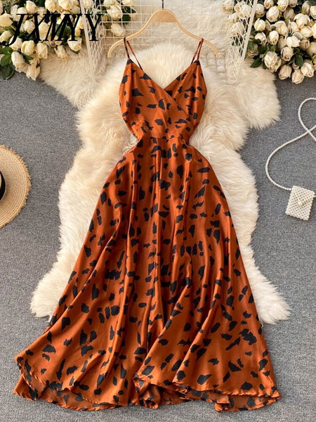 imCharms Evening Dress Sense Dress Elegant Temperament V-Neck Sexy Off-The-Shoulder Slim Slimming Ink Spot Women's Dress