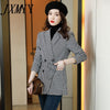imCharms Fall/Winter Woolen Coat Women 2023 Nizi Self-Cultivation Elegant Temperament High-End Houndstooth Suit Jacket