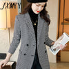 imCharms Fall/Winter Woolen Coat Women 2023 Nizi Self-Cultivation Elegant Temperament High-End Houndstooth Suit Jacket