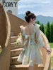 imCharms And Elegant Temperament Age-Reducing V-Neck Lotus Leaf Smudge Hollow Design Holiday Dress Female Summer