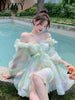 imCharms And Elegant Temperament Age-Reducing V-Neck Lotus Leaf Smudge Hollow Design Holiday Dress Female Summer