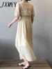 imCharms And Elegant Temperament V-Neck Dress Women's 2023 Summer Puff Sleeves Mid-Length Skirt