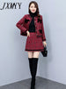 imCharms Elegant Temperament Skirt Two-Ppiece Light Cooked Wind Women's 2023 Spring Socialite Skirt Red Suit