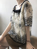 imCharms Embroidered Lace Shirt Women's 2023 Summer Square Collar Contrast Color Loose Chic Top